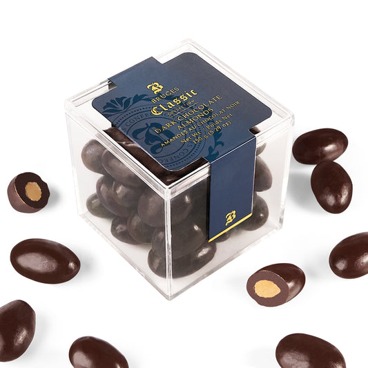 Bruges Dark Chocolate Almonds Acrylic Box