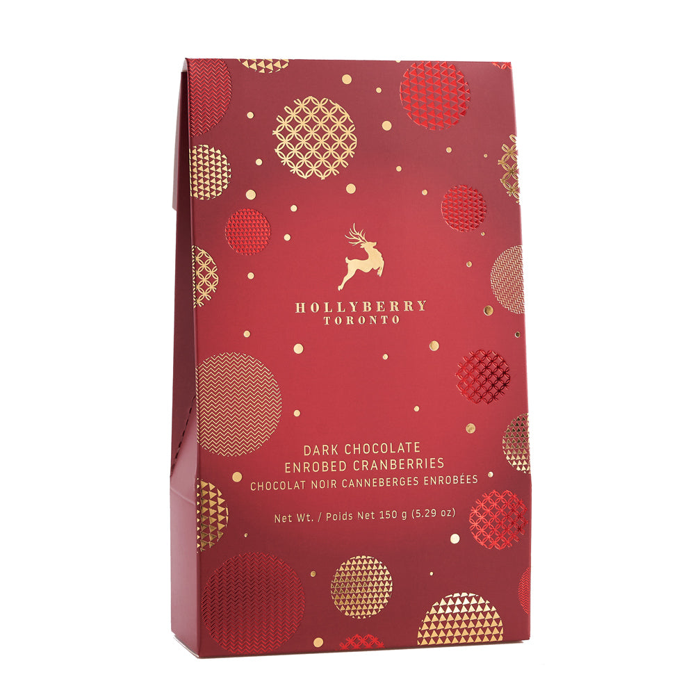 Hollyberry Dark Chocolate Enrobed Cranberries Tote Box