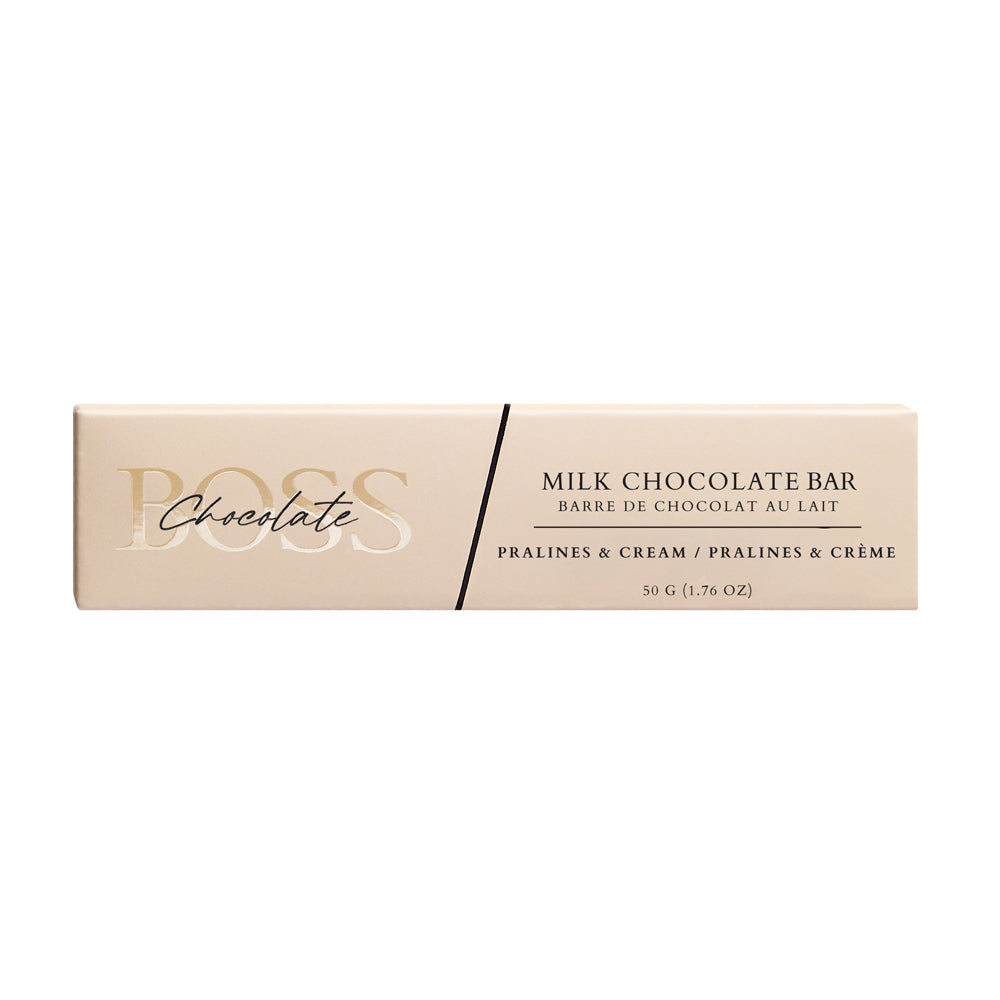 Boss Center Filled Chocolate Bar - Milk Chocolate Pralines & Cream