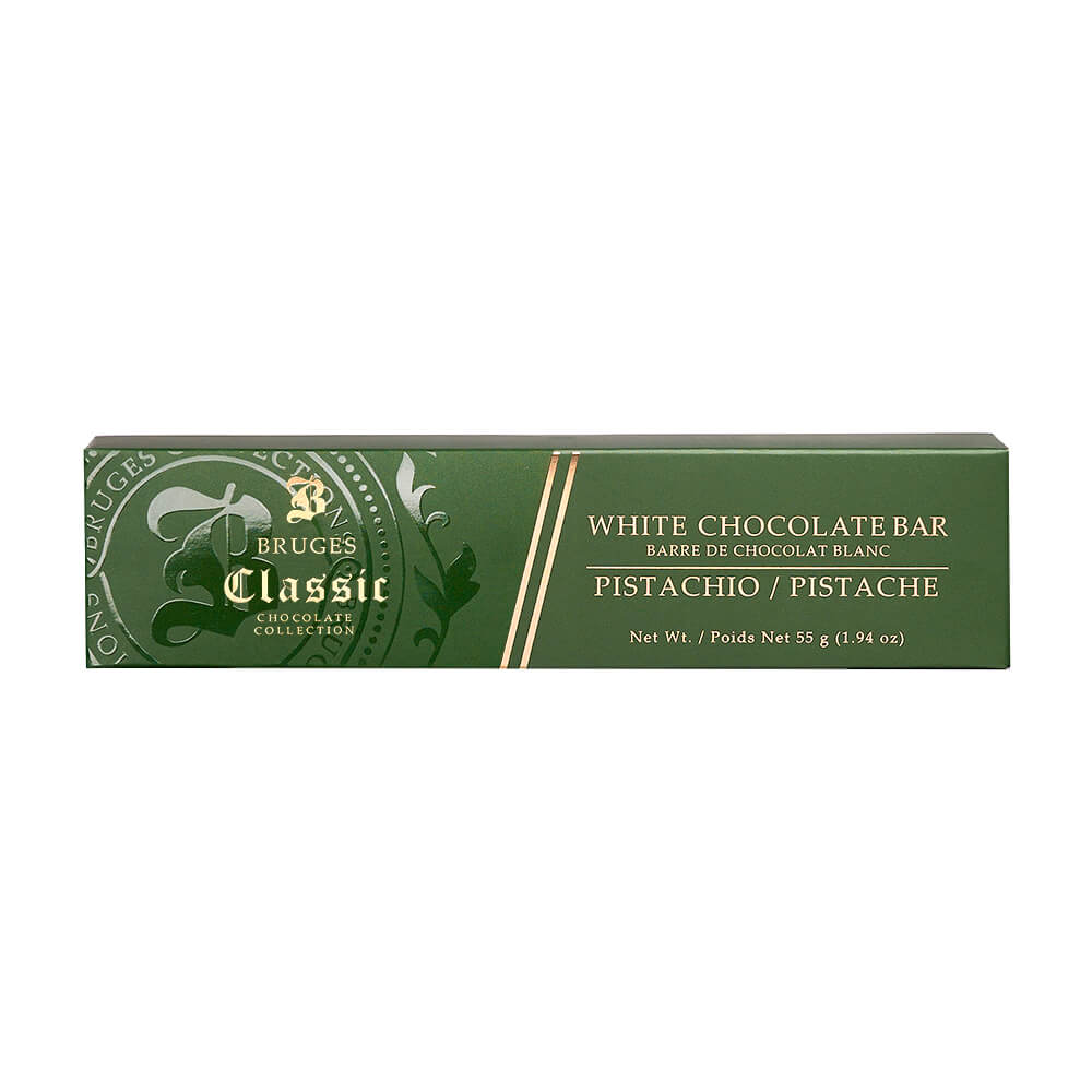 Bruges Center Filled Chocolate Bar - White Chocolate Pistachio