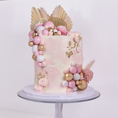 Blush Gold Elegance Cake