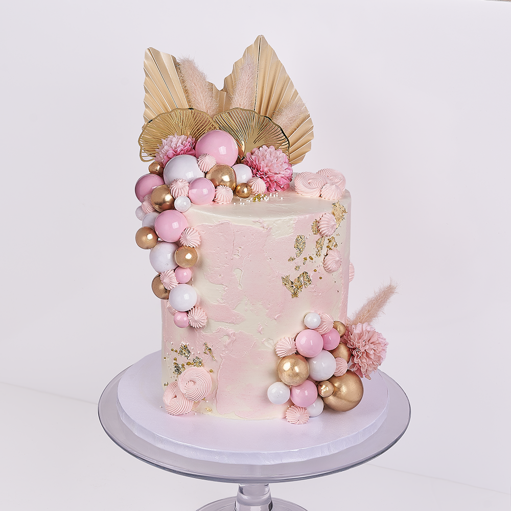 Blush Gold Elegance Cake