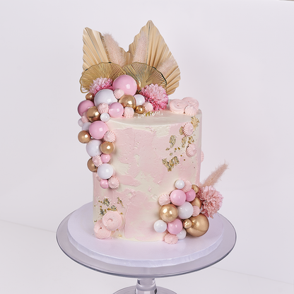 Blush Gold Elegance Cake