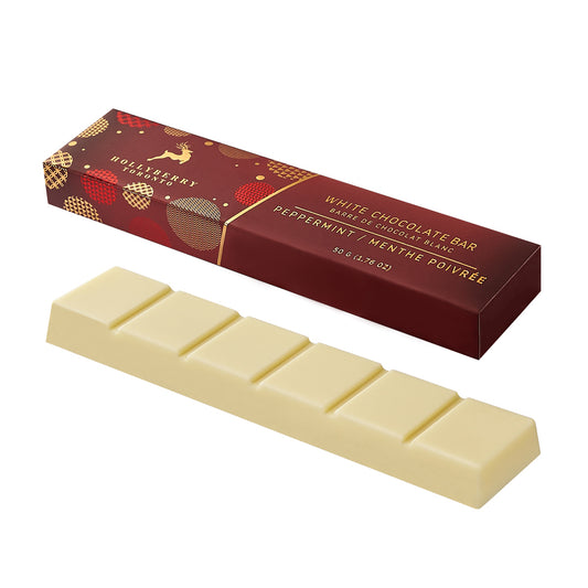 Hollyberry Center Filled Chocolate Bar - White Chocolate Peppermint